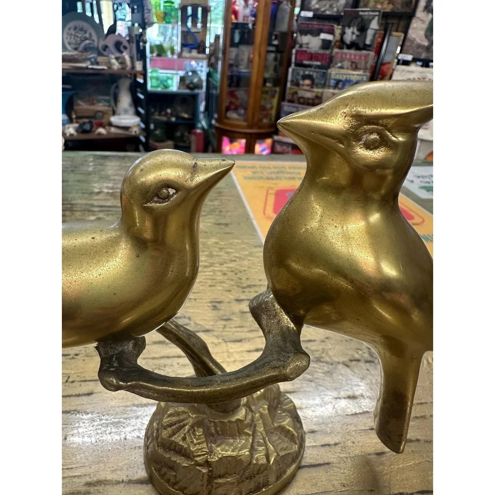 Vintage Brass Lovebirds/Cardinals